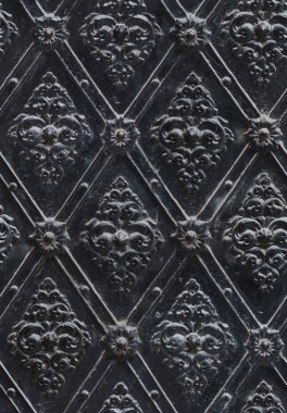 Dikişsiz doku metal çiçek dekorasyon çivilenmiş