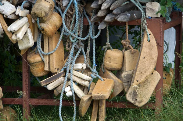 Alte Fischernetze in Nahaufnahme — Stockfoto