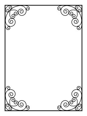 forged openwork metal abstract black frame clipart