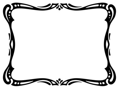 art nouveau dekoratif dekoratif çerçeve siyah