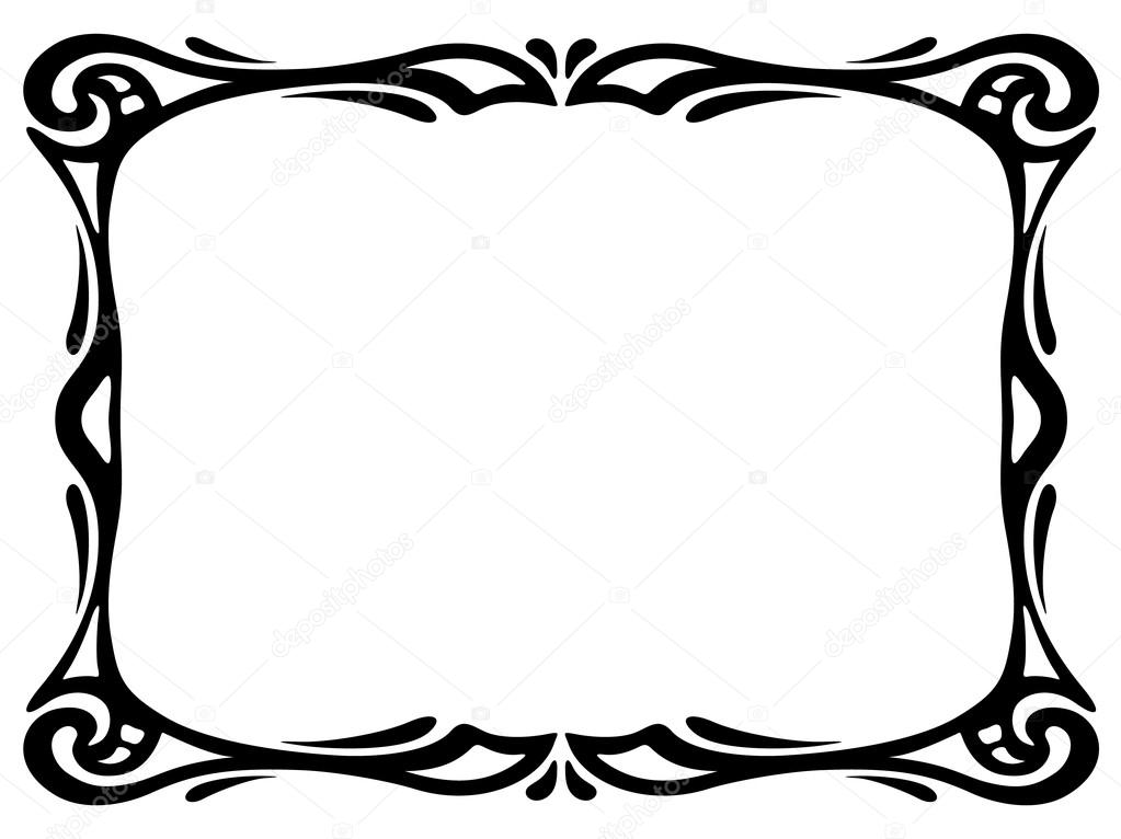 art nouveau black ornamental decorative frame