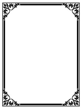 Basit siyah süs dekoratif çerçeve
