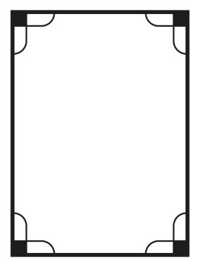 Art deco siyah süs dekoratif çerçeve