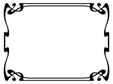 art nouveau dekoratif dekoratif çerçeve siyah