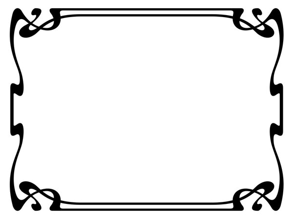 art nouveau black ornamental decorative frame