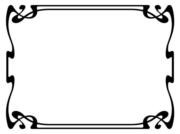 art nouveau black ornamental decorative frame