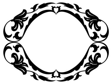 Oval Barok süs dekoratif çerçeve