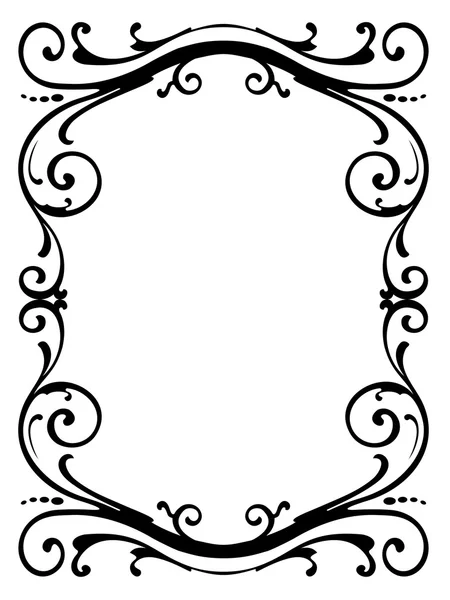 Kaligrafie kaligrafie kudrnaté barokní rám černý — Stockový vektor