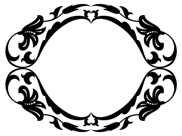 Marco decorativo barroco oval ornamental — Vector de stock