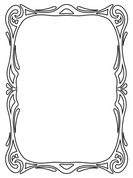 Art nouveau black ornamental decorative frame — Stock Vector