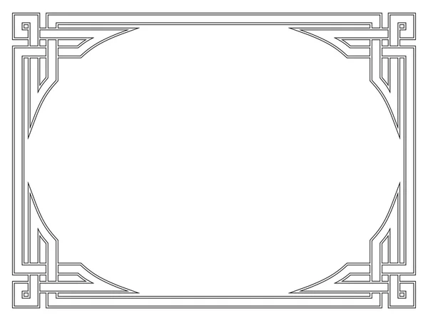Jáhenská černé dekorativní dekorativní rám — Stockový vektor