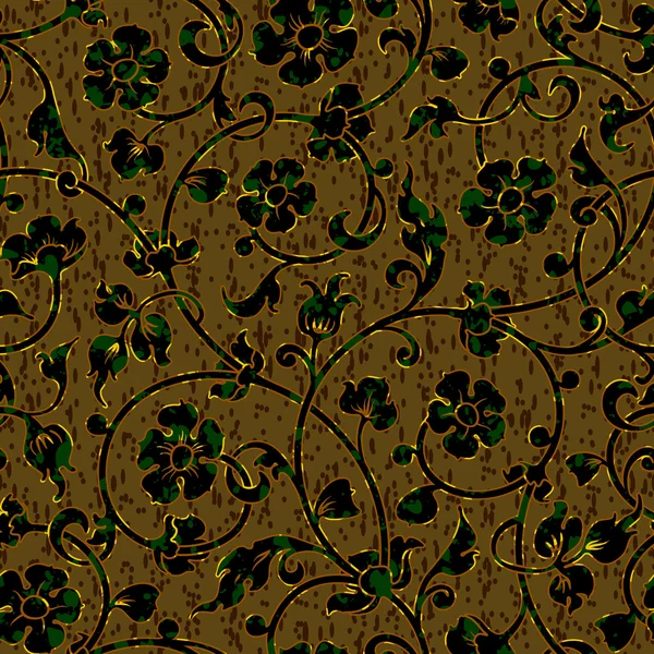 Nahtlose florale Damast-Muster Hintergrund — Stockvektor