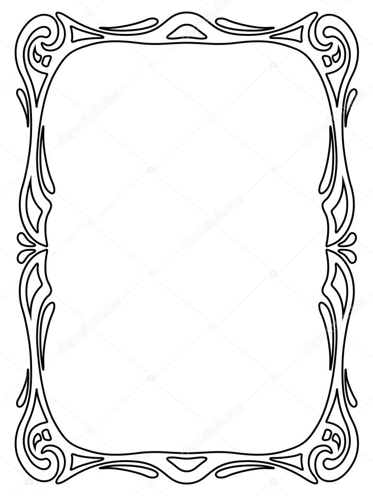 art nouveau black ornamental decorative frame