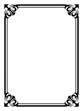 Basit siyah süs dekoratif çerçeve