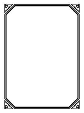 Art deco siyah süs dekoratif çerçeve