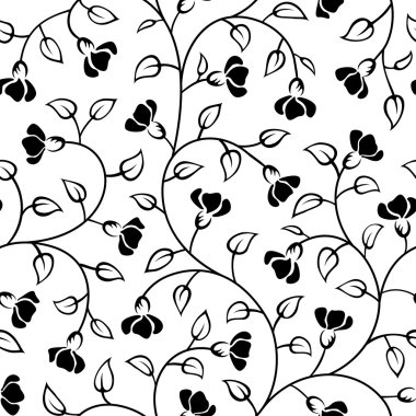 soyut çiçek yaprak seamless modeli