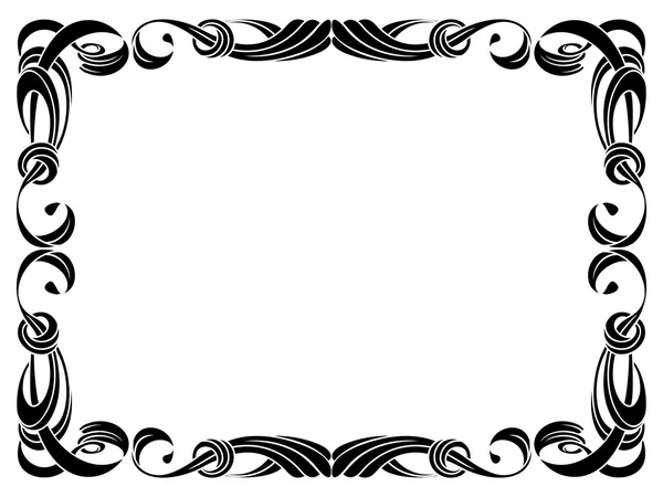 Black ribbon frame isolated on white — Stock Vector