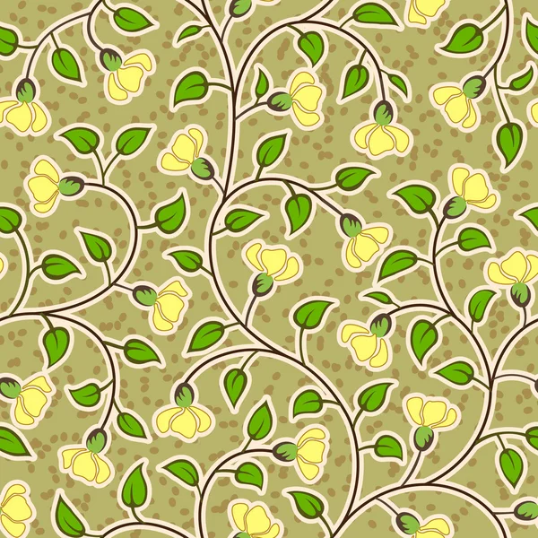 Abstracto grunge flores amarillas fondo sin costuras — Vector de stock