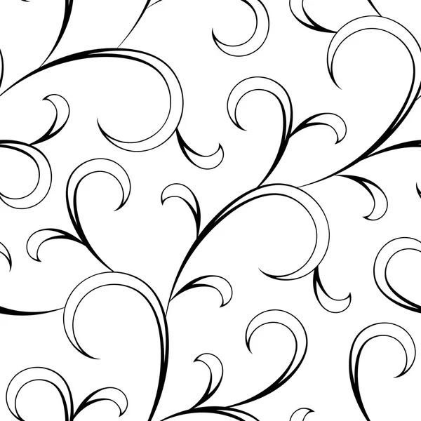 Floral oriental negro aislado fondo sin costuras — Vector de stock