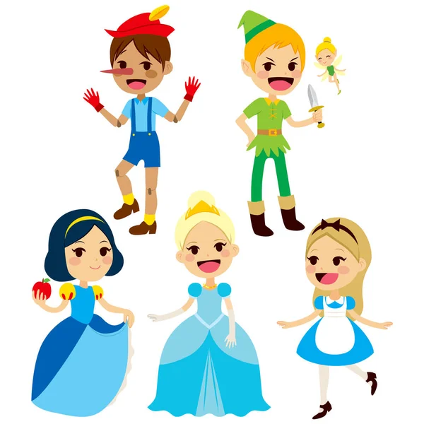 Fantasy Children Fairy Tale Characters Collection — Stock Vector