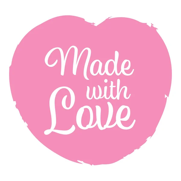 Pink Made Love Logo Grafik Design Mit Kalligrafischem Text Auf — Stockvektor