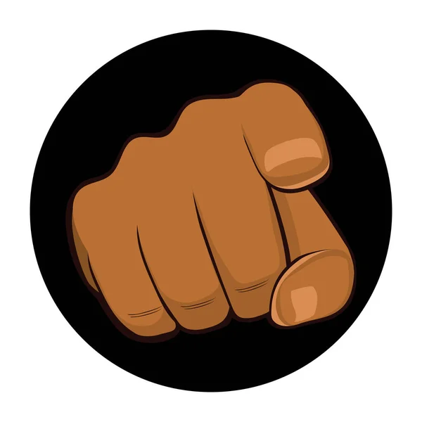 Black Hand Pointing Finger You Gesture Dark Background Want Recruit — Stock Vector
