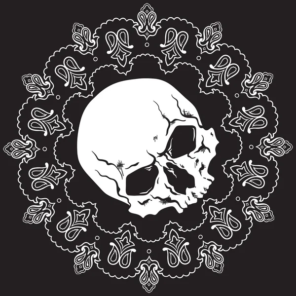 Bandana design pattern with skull. Vector illustration — Stock Illustration Bandana design pattern with skull. Vector illustration Royalty Free Stock Vectors