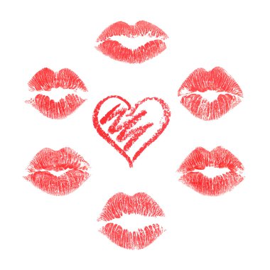 Vektör set dudaklar parmak