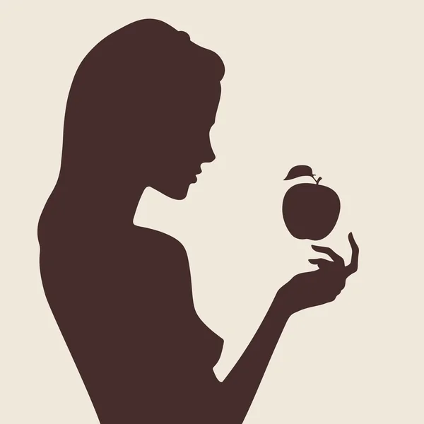 Vecteur belle silhouette féminine de profil — Image vectorielle