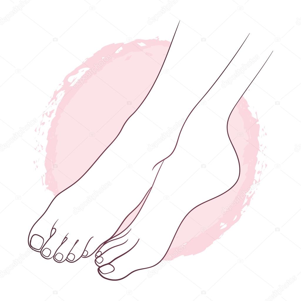 Beautiful female feet. Body care design vector illustration
