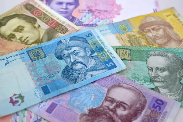 Украинские бумажные деньги, фон — стоковое фото