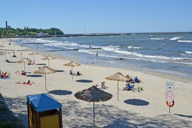 Öncü, Rusya - 05 Haziran 2016: Baltık Denizi kıyısında çöl beach