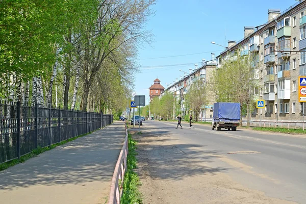Rybinsk ロシア 2018年5月15日 1960年代の住宅のあるクイビシェフ通りの眺め ヤロスラブリ地方 — ストック写真