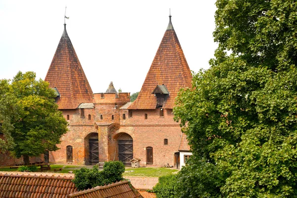 Brückentürme Der Ritterlichen Burg Des Deutschen Ordens Marlbork Polen — Stockfoto