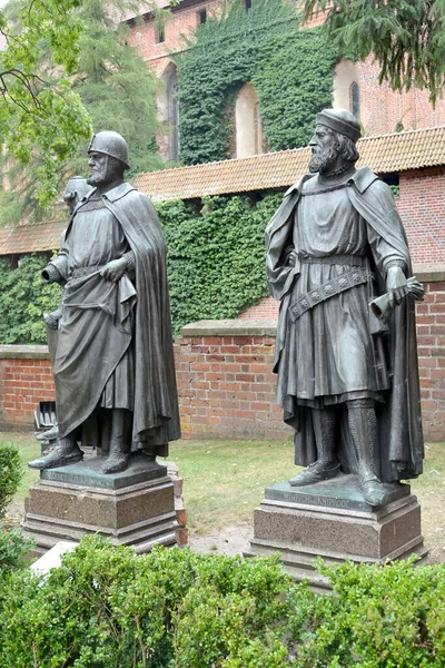 Marlbork Pologne Août 2018 Statues Des Grands Maîtres Ordre Teutonique — Photo
