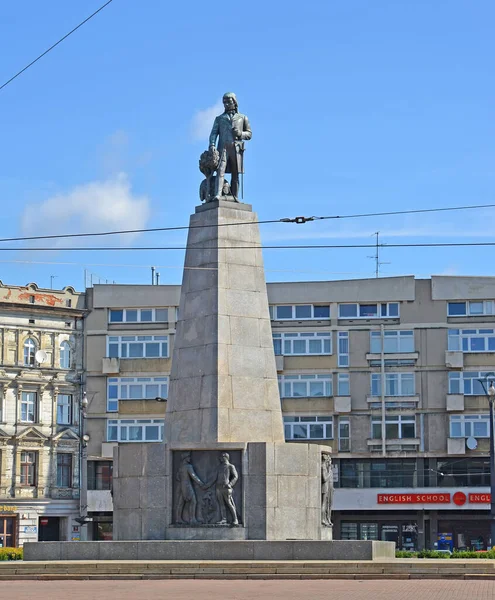 Lodz Poland August 2014 Monument Tadeusz Kosciuszko Freedom Square — Stock Photo, Image