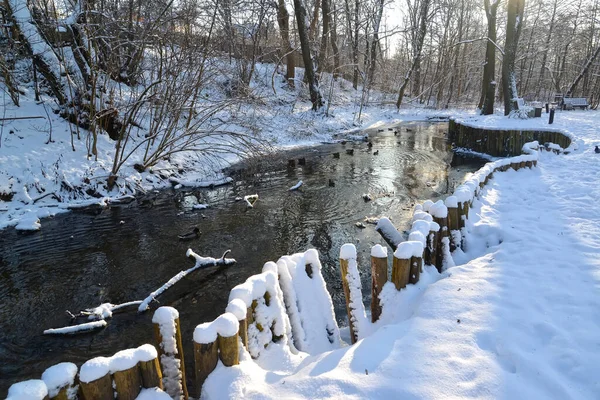 Flujo Aire Día Invierno Kaliningrado — Foto de Stock