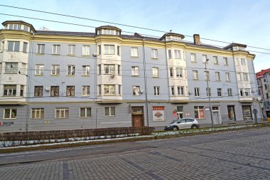 KALININGRAD, RUSSIA - 27 Aralık 2020: Alman yapımı konut binası (1944)