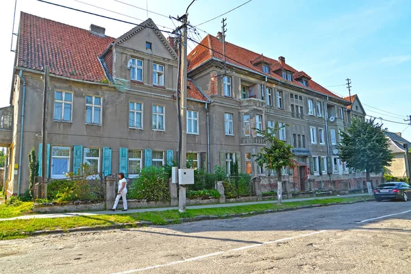 Ozersk Rusko Srpna 2019 Předválečná Obytná Budova Mezipatrem Kaliningradská Oblast — Stock fotografie