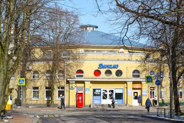 KALININGRAD, RUSSIA - 09 Mart 2021: Dinamo (Doğu Prusya Fuarı 'nın eski Ana Restoranı, 1921)