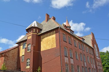 Gerçek spor salonu Pillau 'nun (1906) bir parçası. Baltiysk, Kalininingrad bölgesi