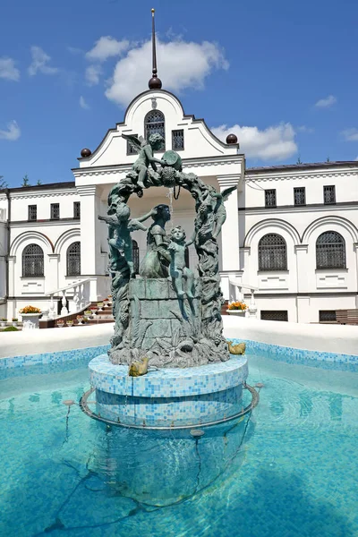 Bagrationovsk Russia July 2021 Sculptural Group Fountain Territory Temple Faith — Stock Photo, Image