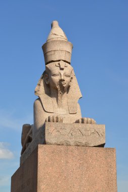 Mavi gökyüzü, st. petersburg Antik Mısır Sfenks