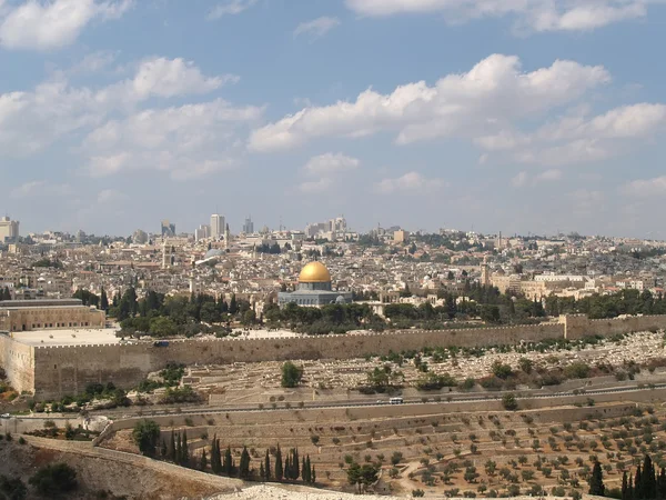 Panorama de Jerusalén, vista de la montaña del Templo. Israel —  Fotos de Stock