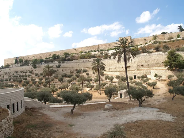Vista de una fortificación en la montaña del Templo. Jerusalén, Israel — Foto de Stock