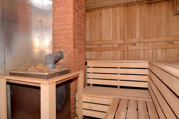 Interiér sauny s pece — Stock fotografie