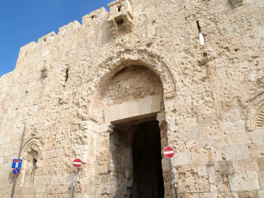 Abbey Dormitsion Mount Zion üzerinde oluşan bir duvar. İsrail, Jerusalem