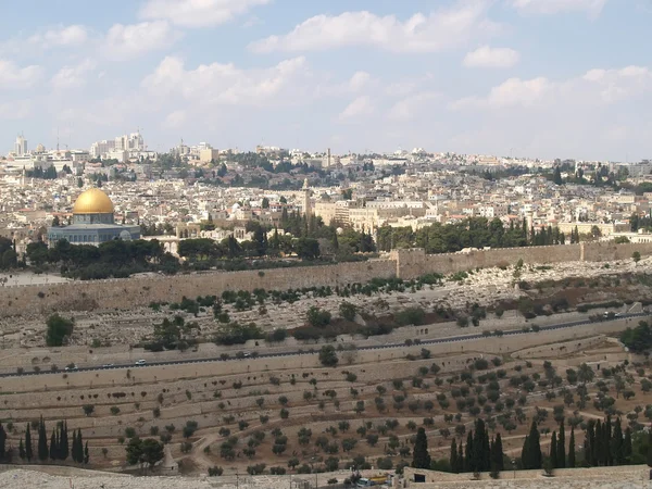 Panorama z Jerozolimy, widok na górę świątyni. Izrael — Zdjęcie stockowe