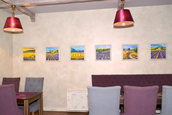 Lobby bar interior in the guest house. Provence style — Stock Photo, Image