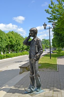 GUSEV, RUSSIA - JUNE 04, 2015: Lyceum student's sculpture